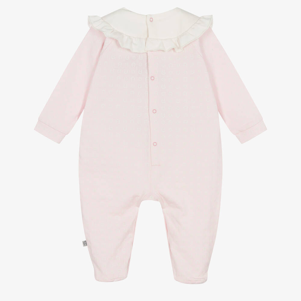 AIGNER-Розовый хлопковый комбинезон с рюшами | Childrensalon Outlet