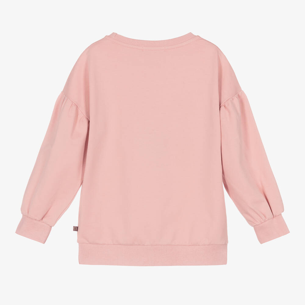 AIGNER-Розовый хлопковый свитшот для девочек | Childrensalon Outlet