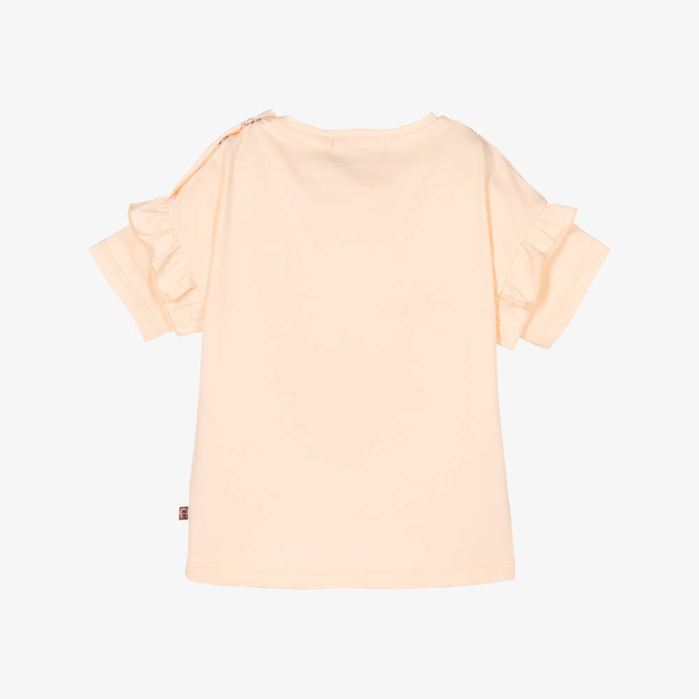 AIGNER-Girls Pink Elephant Print Logo T-Shirt | Childrensalon Outlet