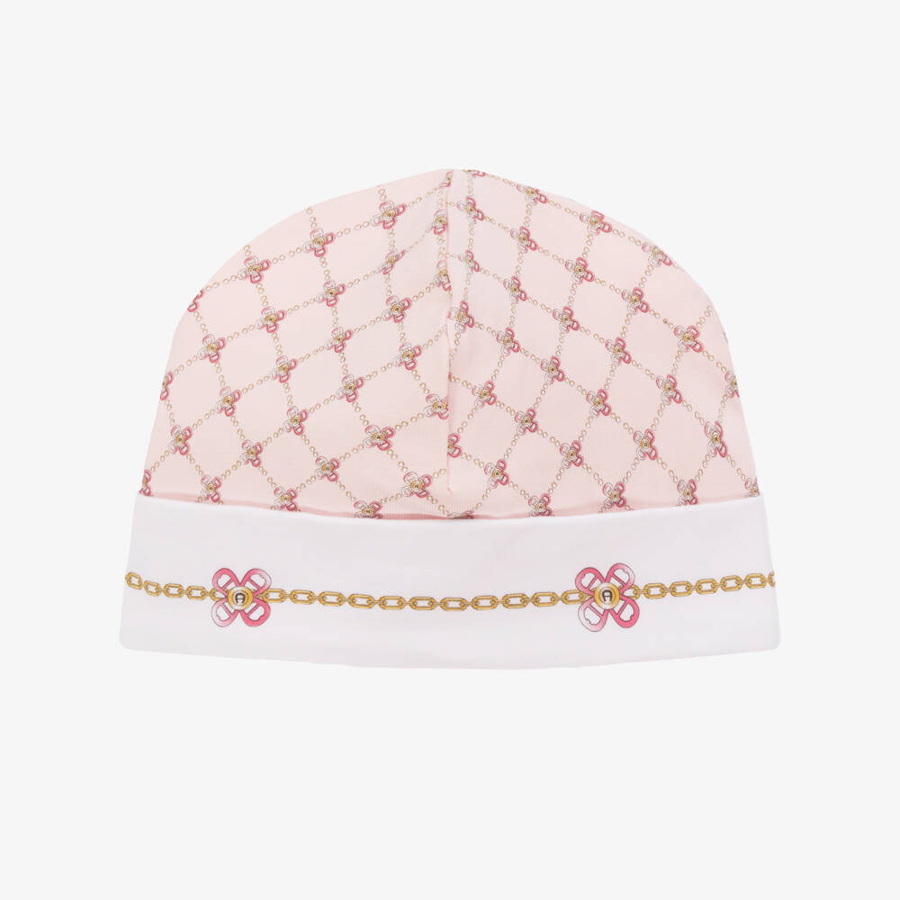 AIGNER-Girls Pink Geometric Pima Hat | Childrensalon Outlet