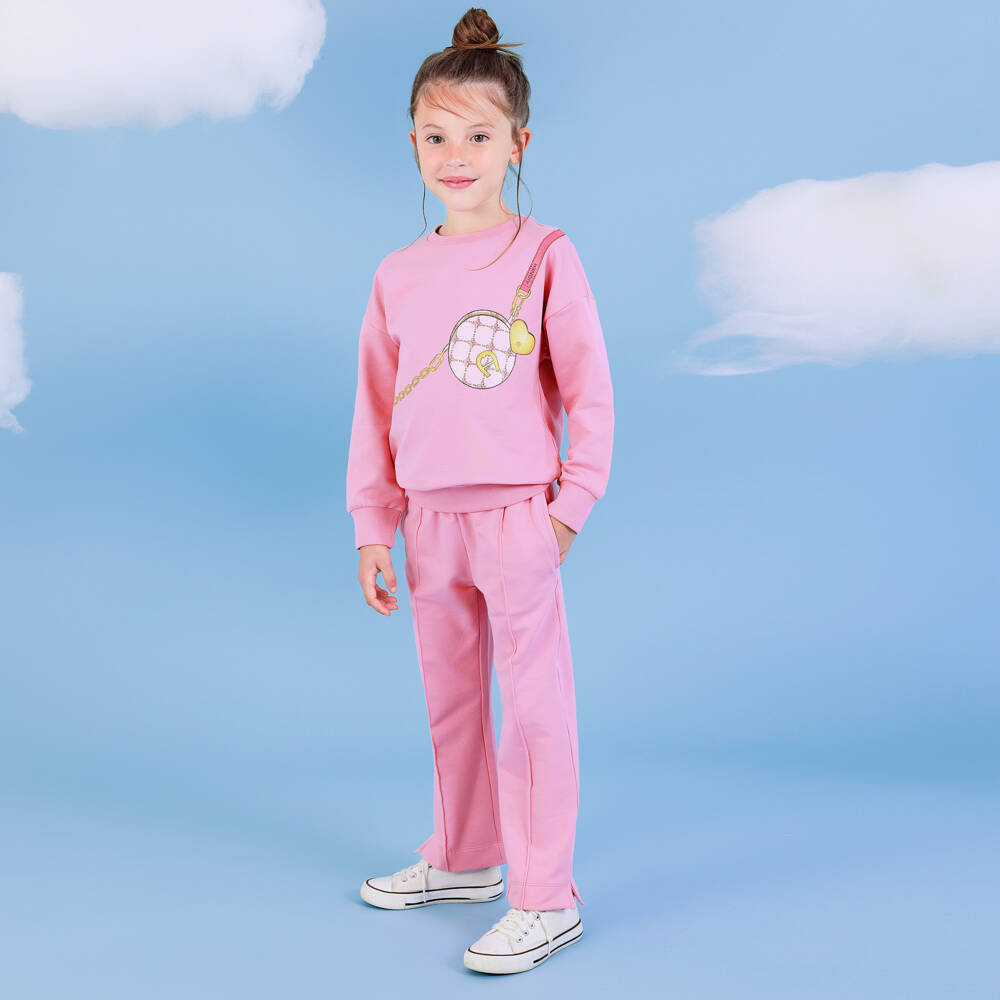 AIGNER-Girls Pink Heart Charm Joggers | Childrensalon Outlet