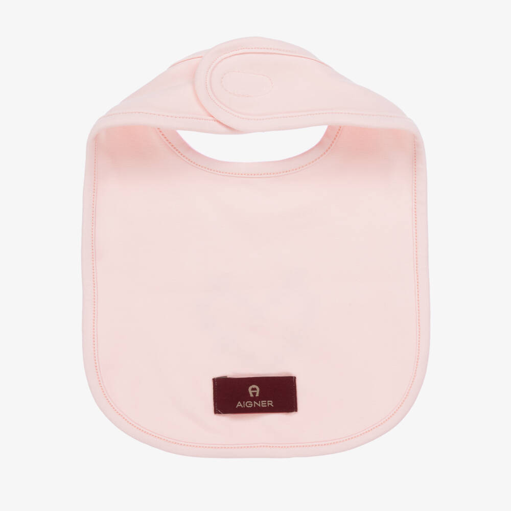 AIGNER-Girls Pink Heart Cotton Bib | Childrensalon Outlet