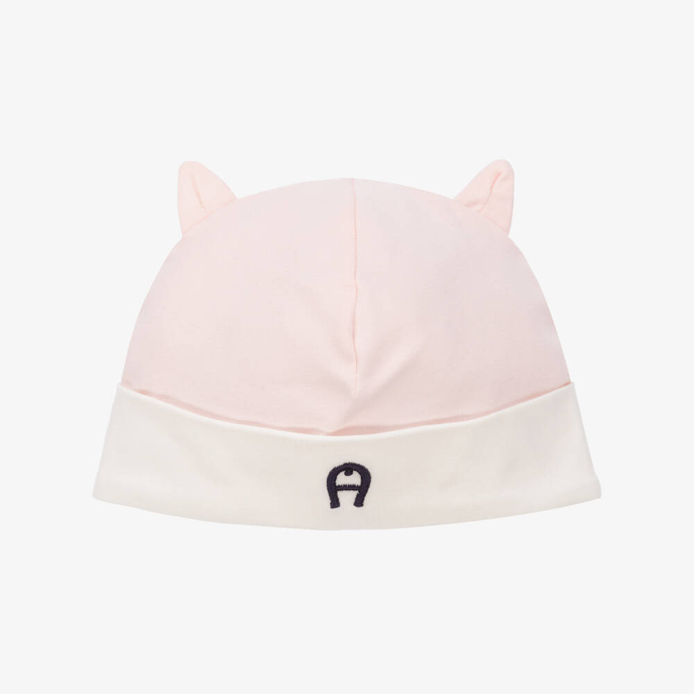 AIGNER-Girls Pink Pima Cotton Baby Hat | Childrensalon Outlet
