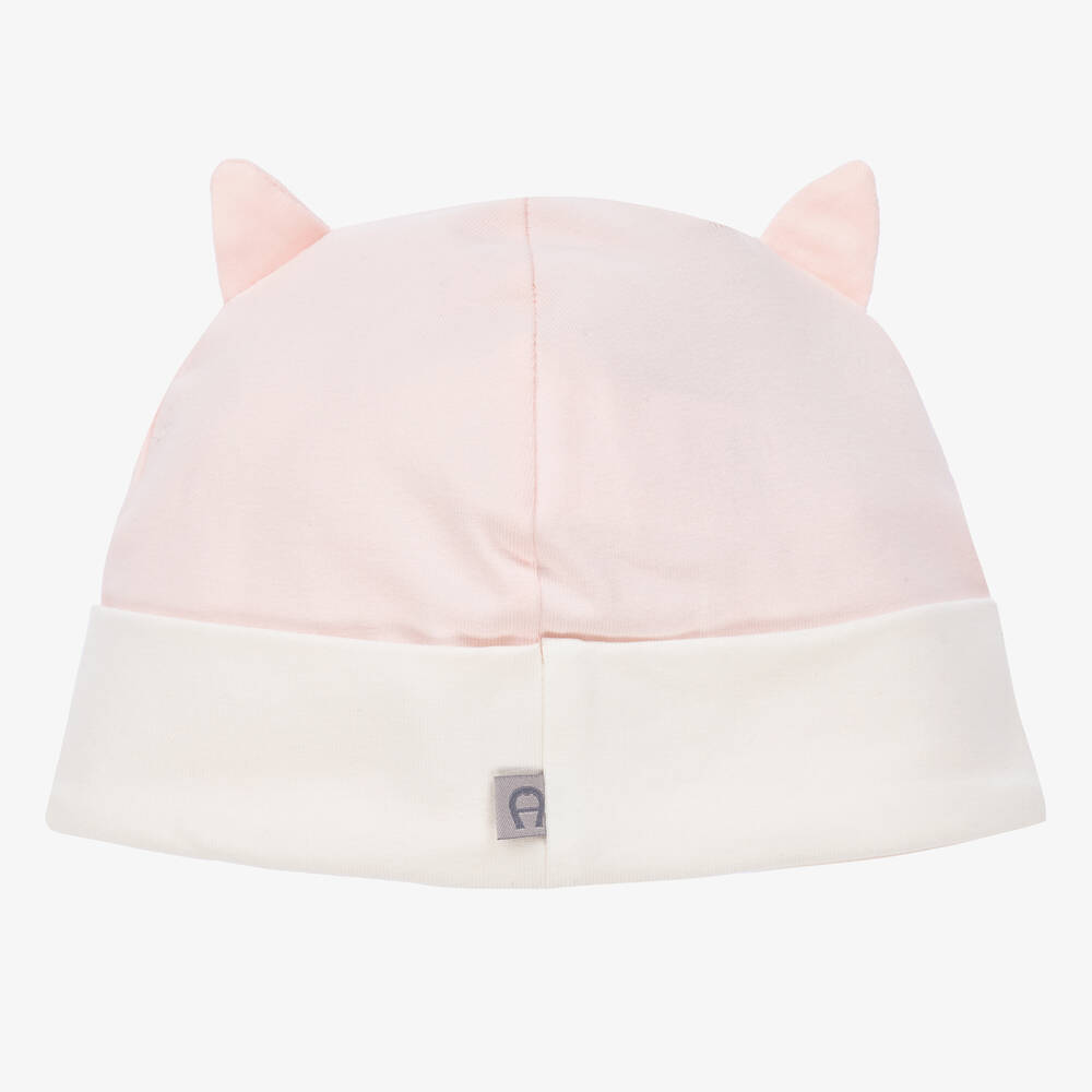 AIGNER-Girls Pink Pima Cotton Baby Hat | Childrensalon Outlet