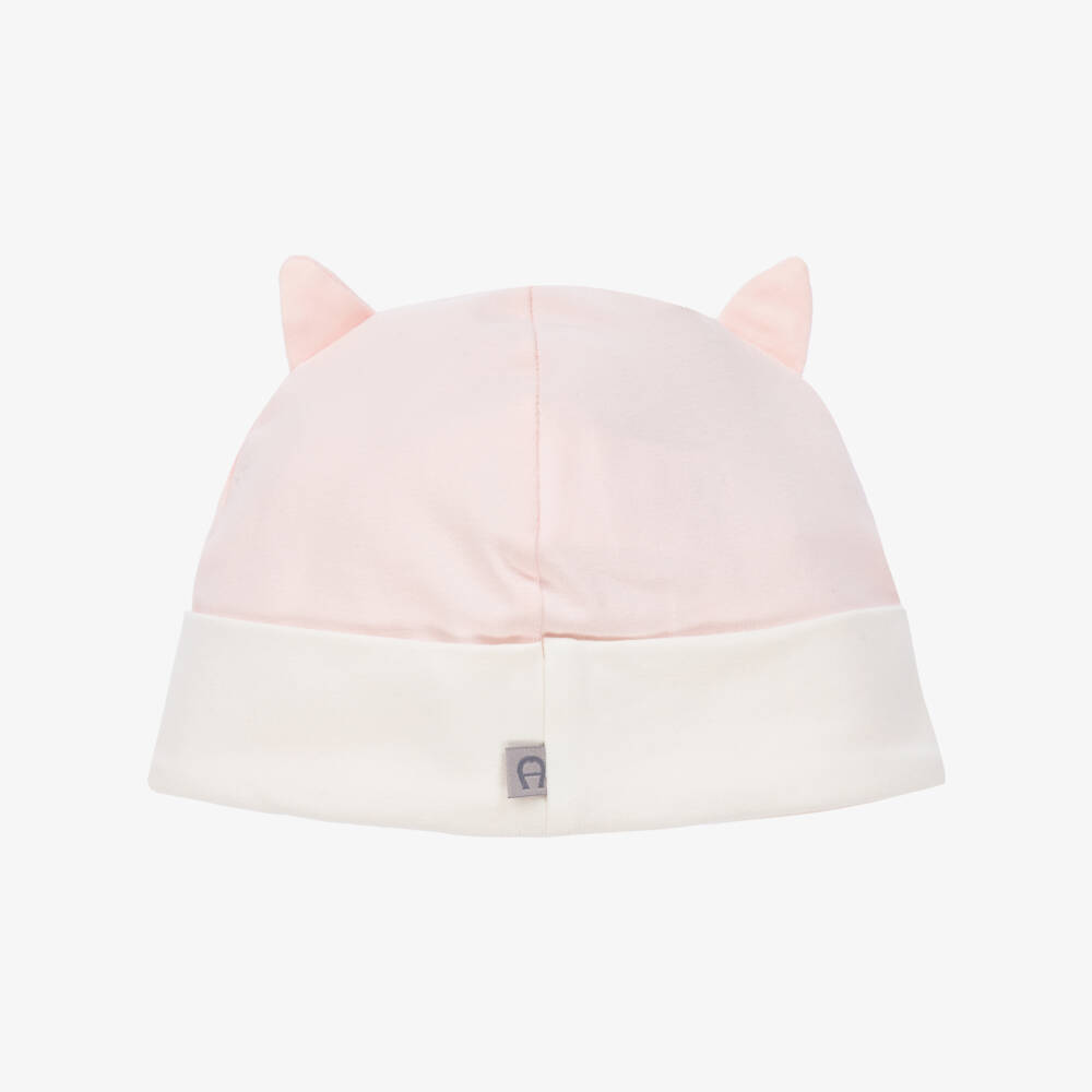 AIGNER-Girls Pink Pima Cotton Baby Hat | Childrensalon Outlet