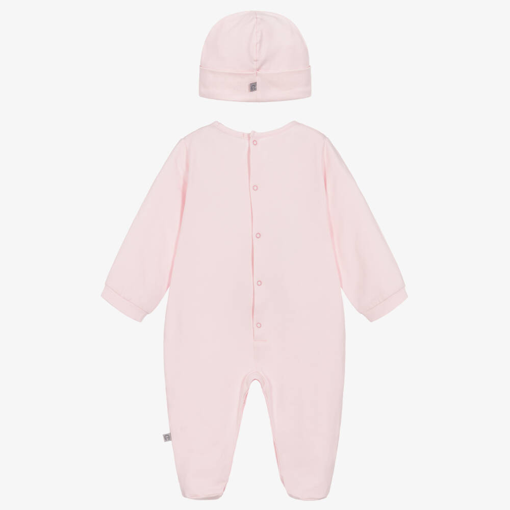 AIGNER-Girls Pink Pima Cotton Babysuit Set | Childrensalon Outlet