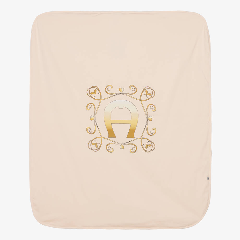 AIGNER-Розовое одеяло из хлопка Пима для девочек | Childrensalon Outlet