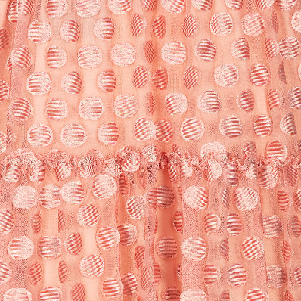 AIGNER-Girls Pink Polka Dot Tulle Dress | Childrensalon Outlet