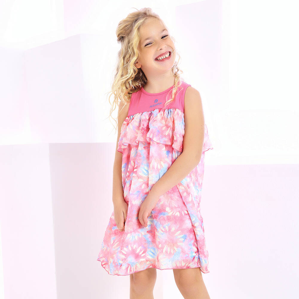 AIGNER-Girls Pink Sleeveless Chiffon Dress  | Childrensalon Outlet