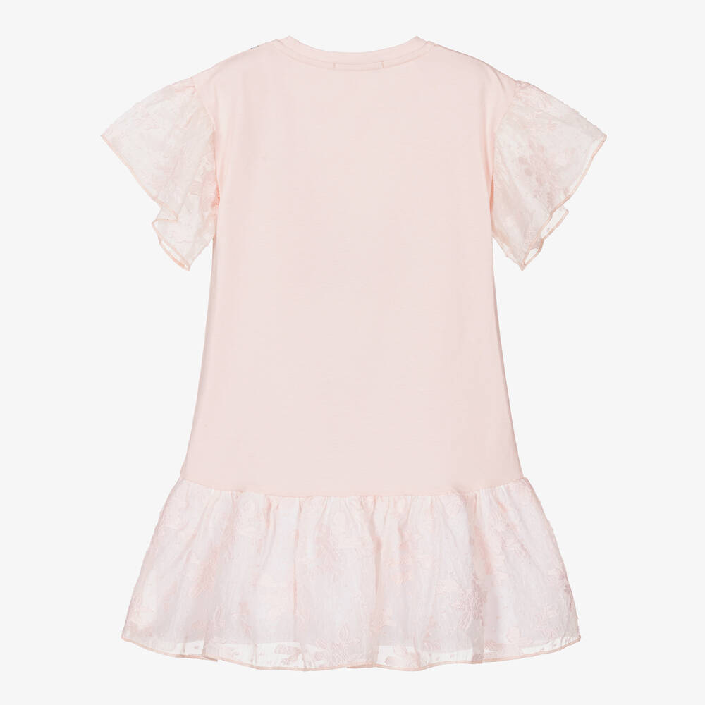 AIGNER-Girls Pink Sparkly Handbag Cotton Dress | Childrensalon Outlet