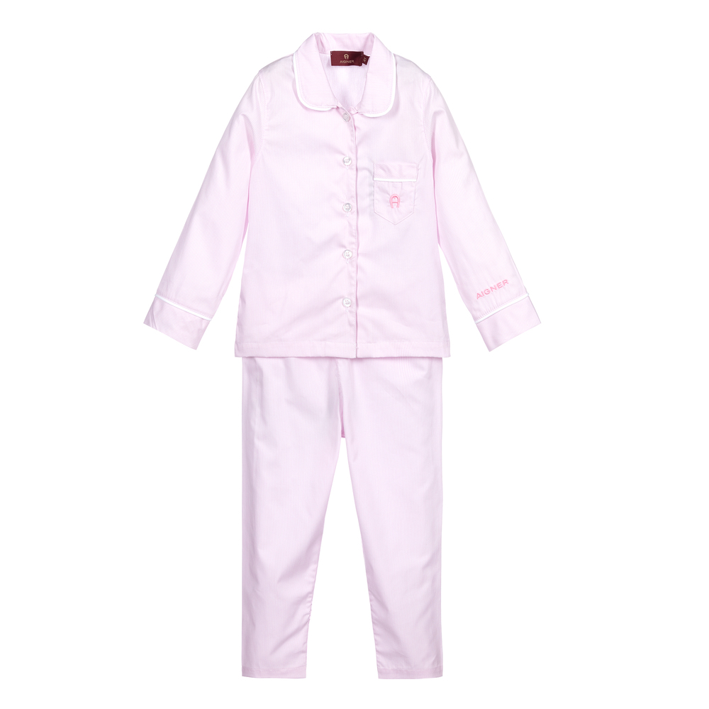 AIGNER - Girls Pink Striped Pyjamas | Childrensalon