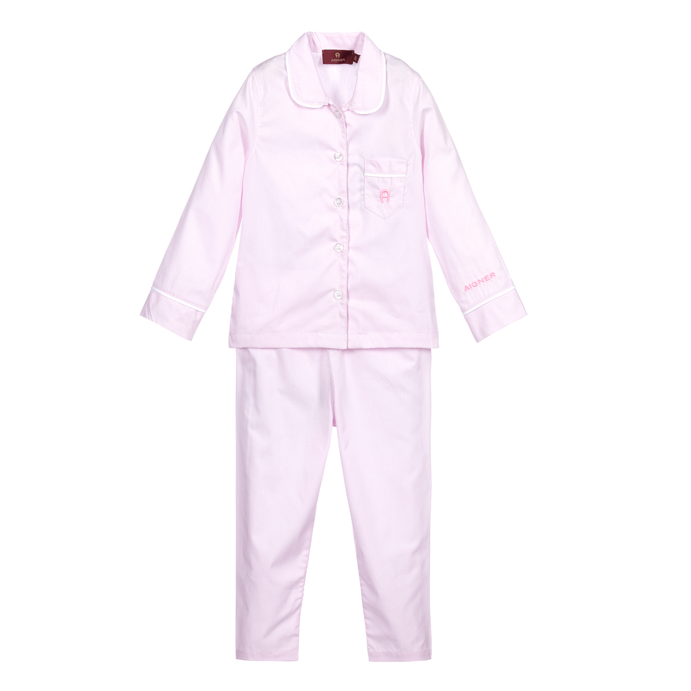 AIGNER Girls Pink Striped Pyjamas Childrensalon Outlet