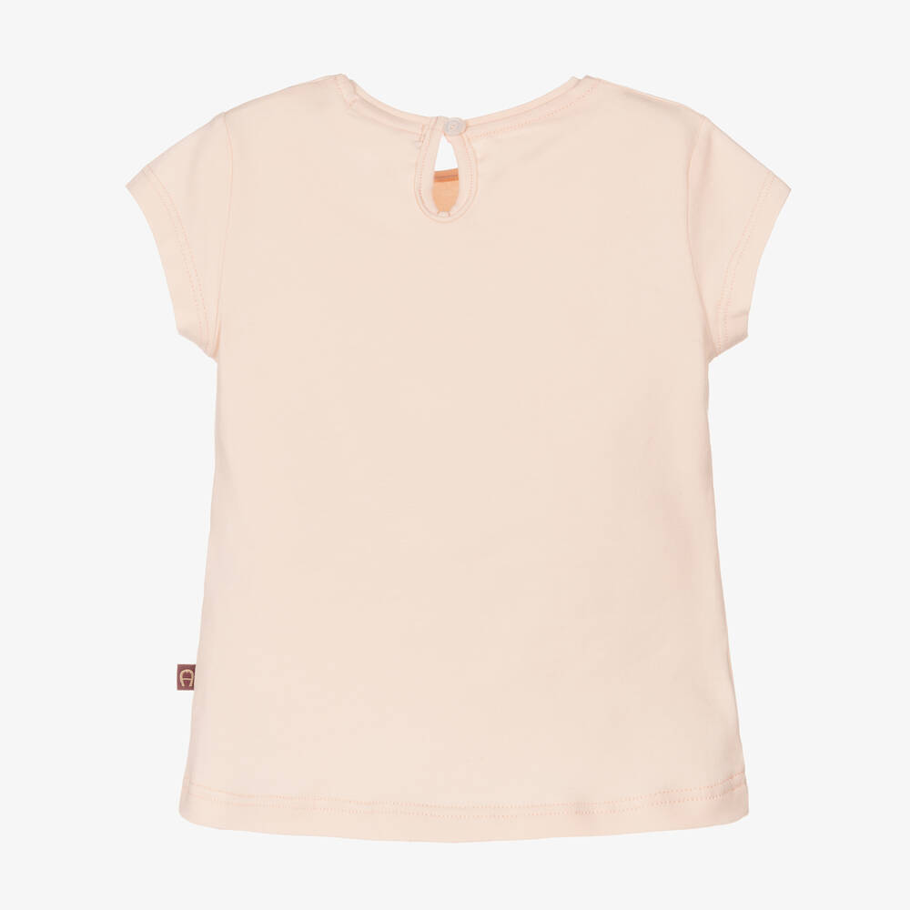 AIGNER-Girls Pink Stud Logo Cotton T-Shirt | Childrensalon Outlet