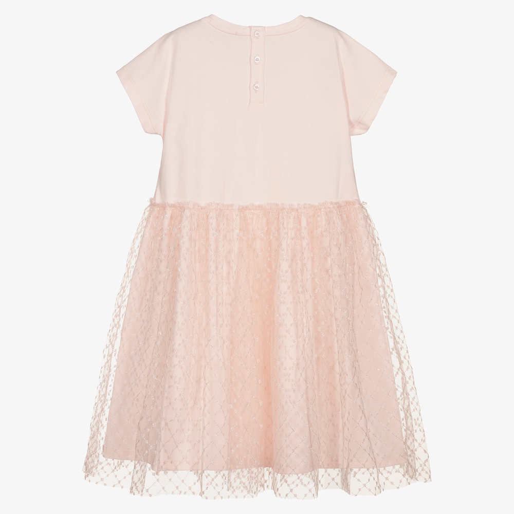 AIGNER-Girls Pink Tulle Logo Dress | Childrensalon Outlet