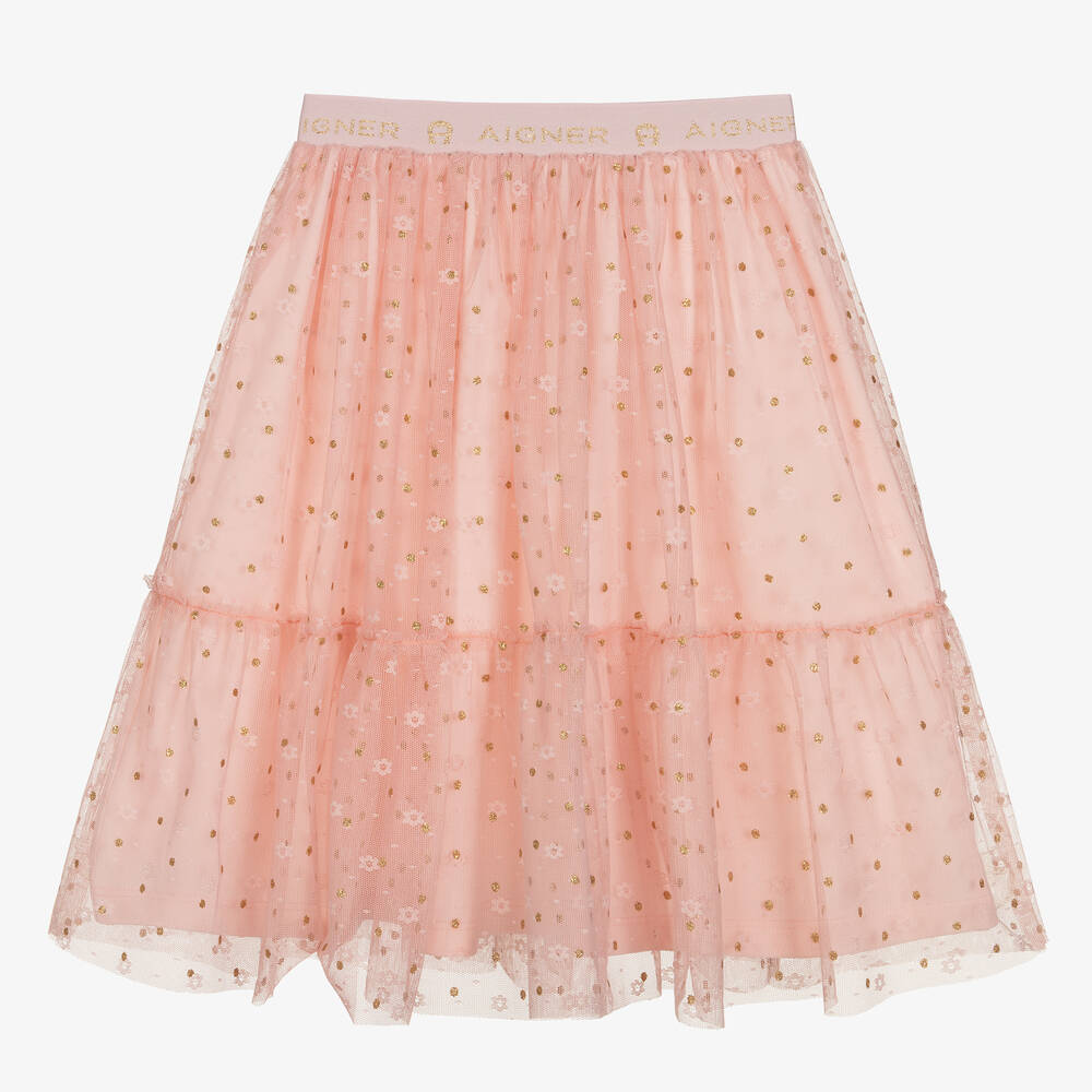 AIGNER - Girls Pink Tulle Skirt | Childrensalon