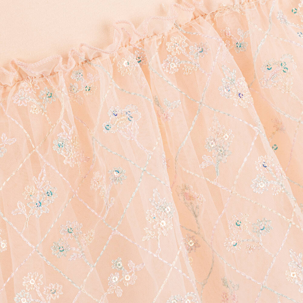 AIGNER-Girls' Pink Tulle Trim Dress | Childrensalon Outlet