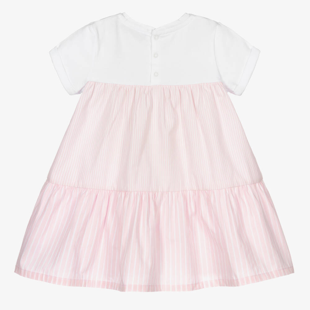 AIGNER-فستان مخطط بالوردي والأبيض للبنات | Childrensalon Outlet