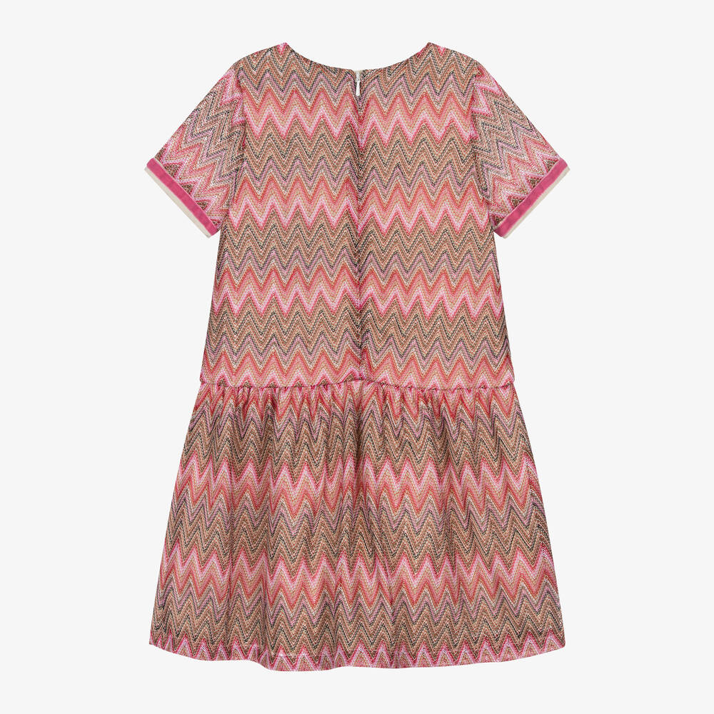 AIGNER-فستان زيغ زاغ لون زهري | Childrensalon Outlet