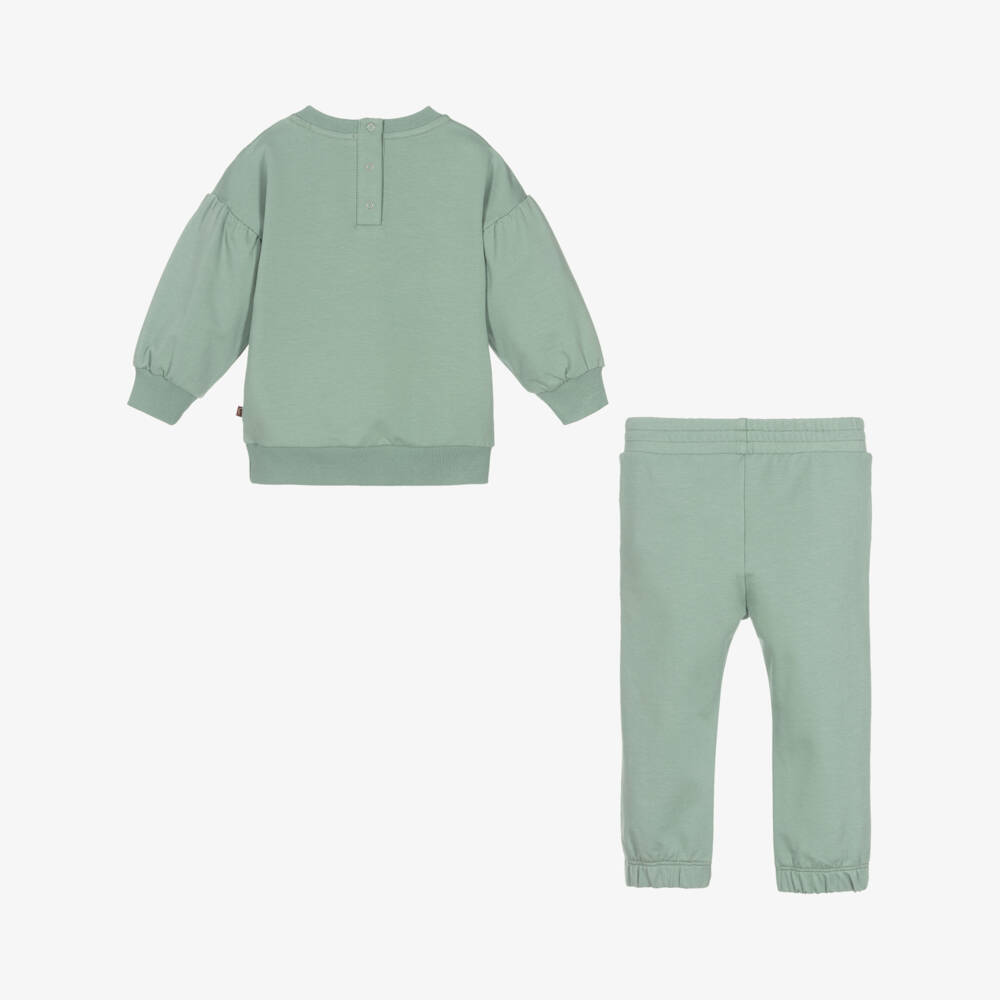 AIGNER-بدلة رياضية قطن جيرسي لون أخضر للبنات | Childrensalon Outlet