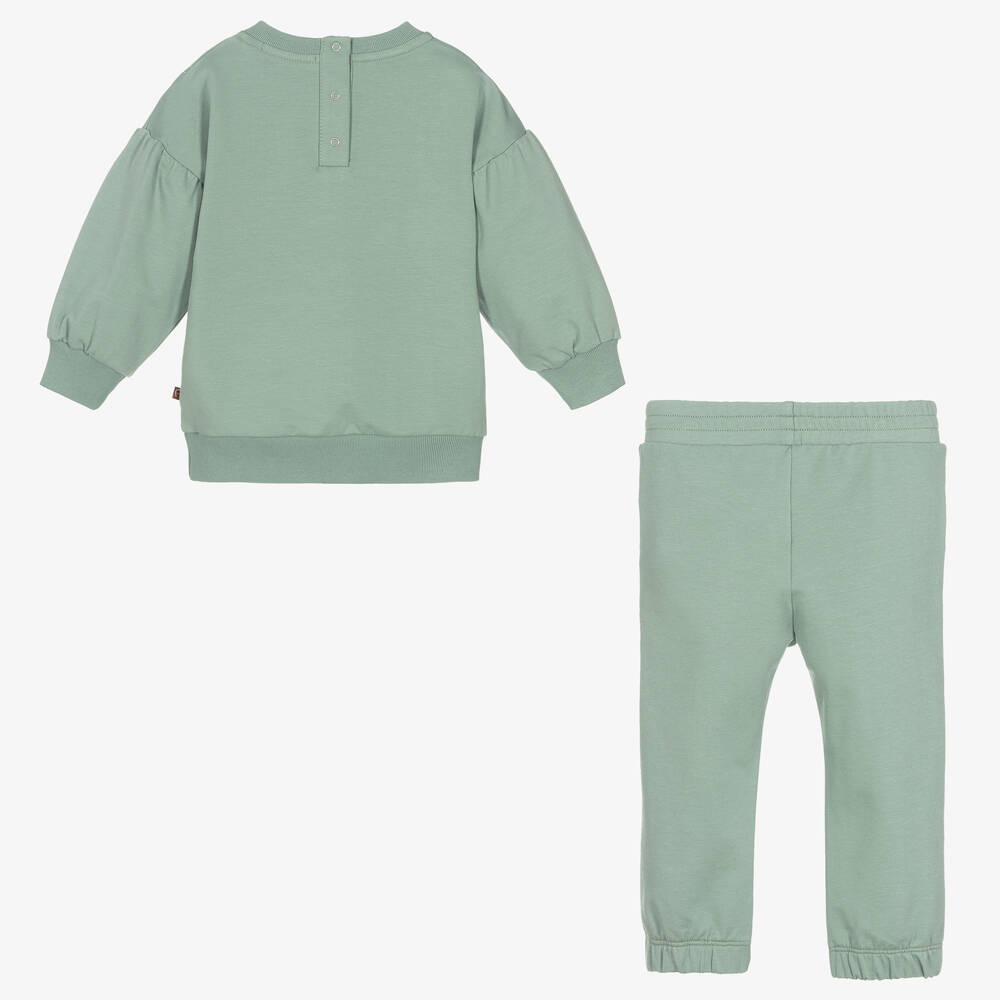 AIGNER Girls Sage Green Cotton Tracksuit