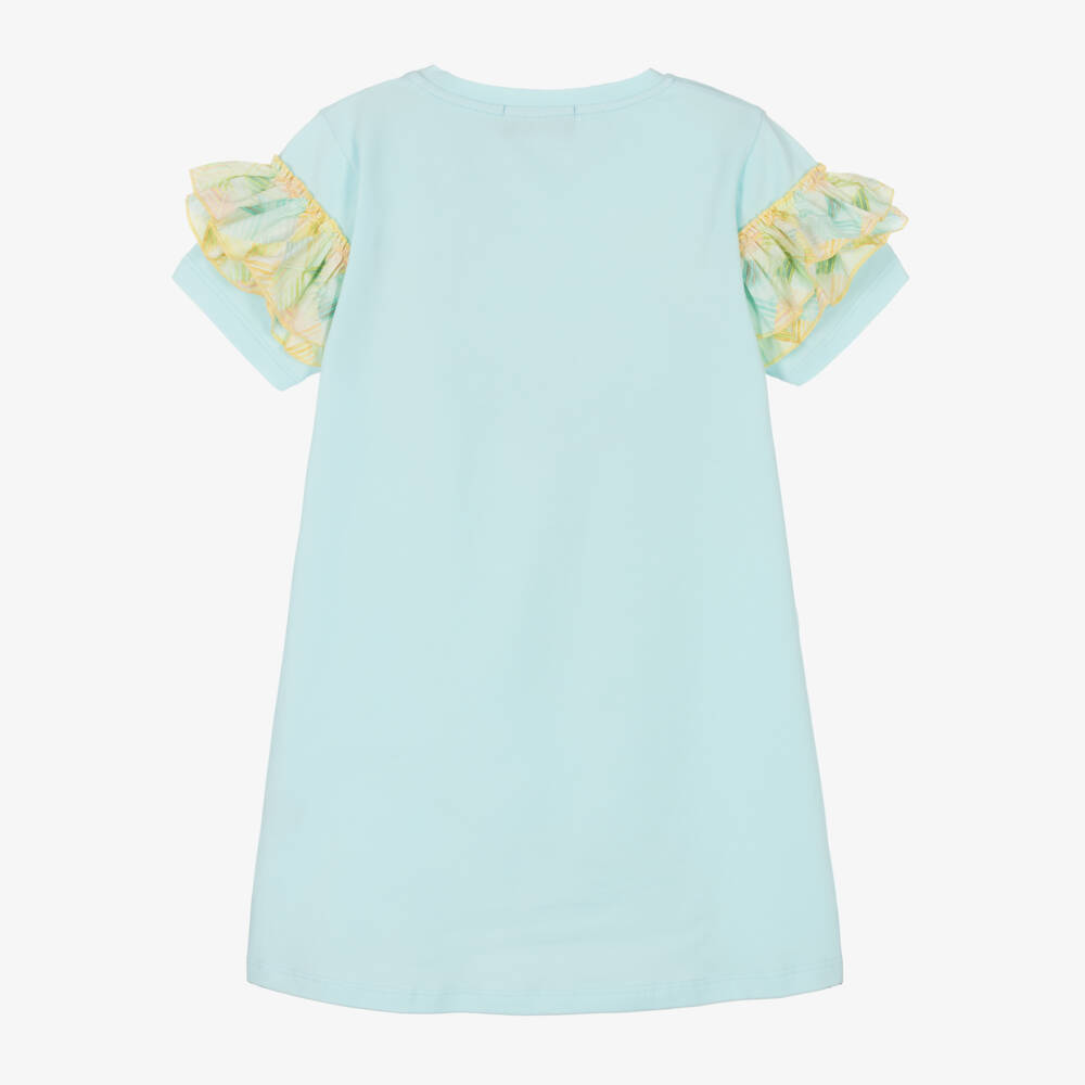 AIGNER-Girls Soft Blue Jersey Frock | Childrensalon Outlet