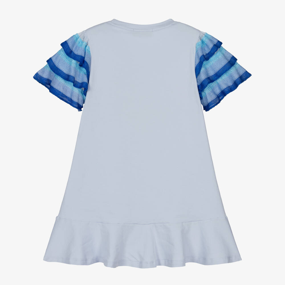 AIGNER-Платье из мягкого голубого трикотажа для девочек | Childrensalon Outlet