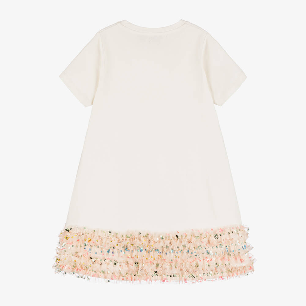AIGNER-Girls Soft Ivory Bag Motif Dress | Childrensalon Outlet