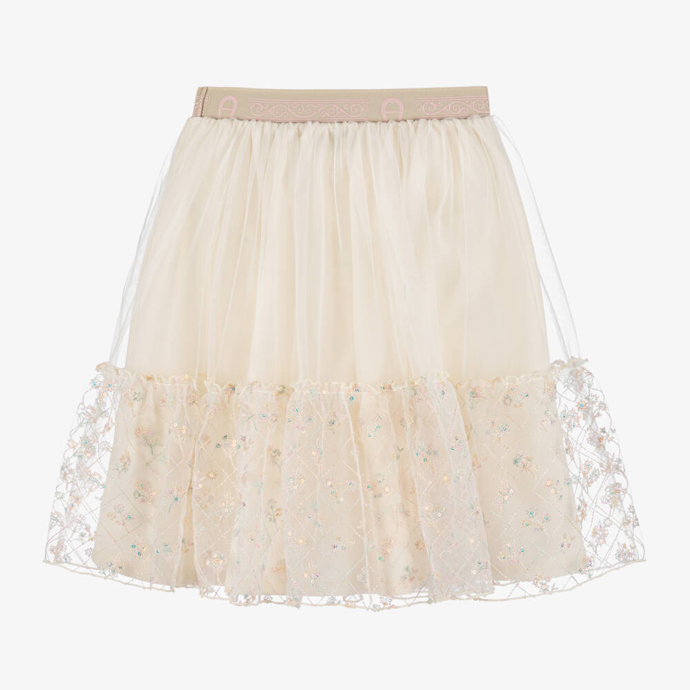 AIGNER-تنورة تول عاجي ناعمة للبنات | Childrensalon Outlet