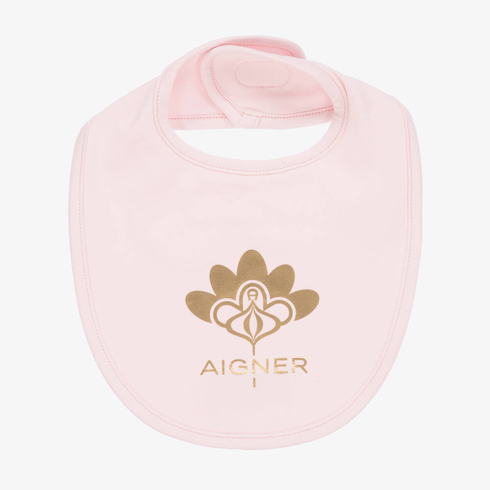 AIGNER-Girls Soft Pink Cotton Bib | Childrensalon Outlet