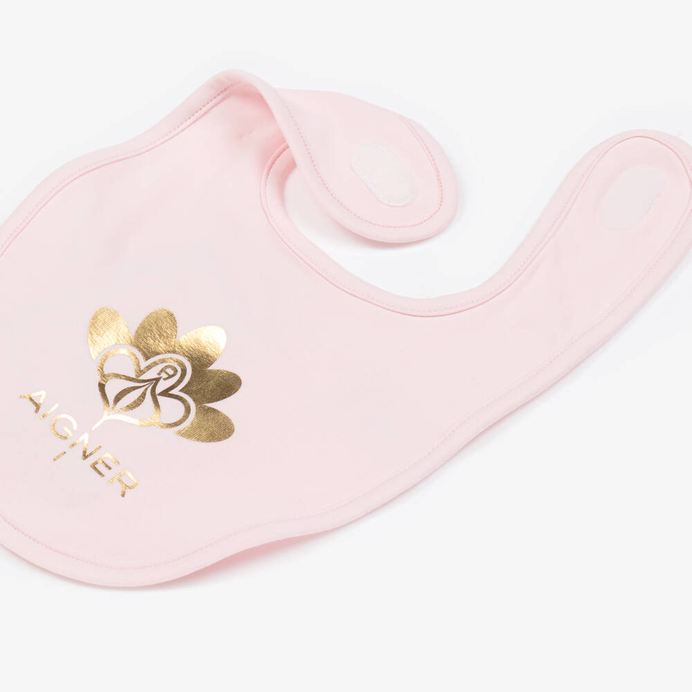AIGNER-Girls Soft Pink Cotton Bib | Childrensalon Outlet