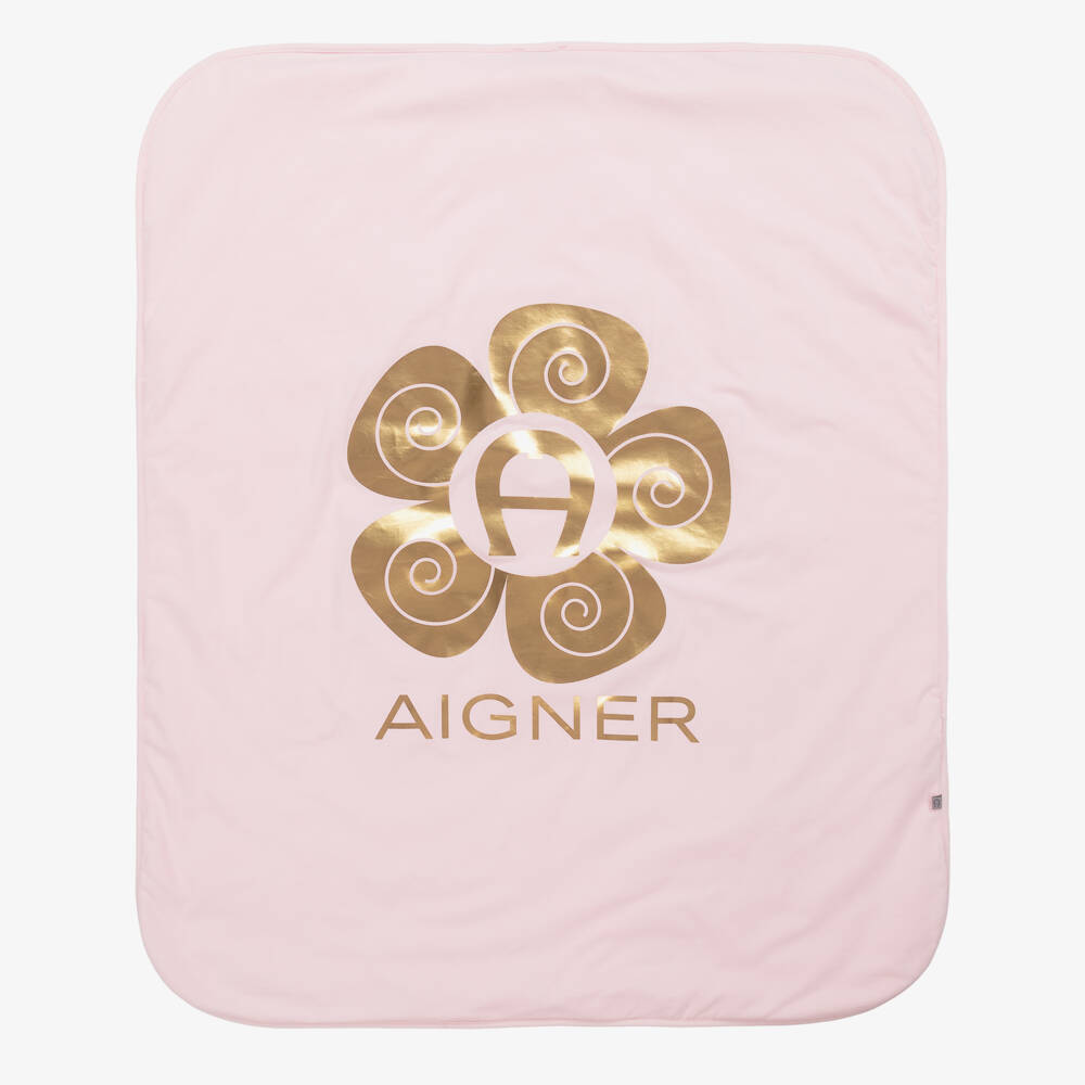 AIGNER-بطانية أطفال بناتي قطن بيما مبطنة لون زهري | Childrensalon Outlet