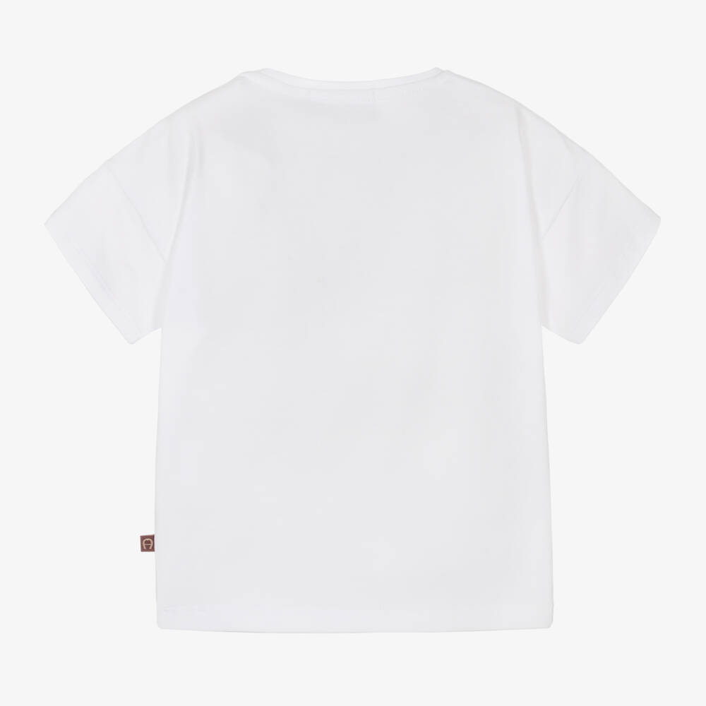 AIGNER-Girls Soft White Bag Print Tee | Childrensalon Outlet