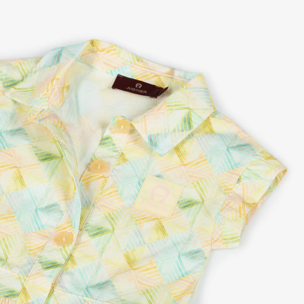 AIGNER-فستان قطني بنقشة هندسية للبنات | Childrensalon Outlet