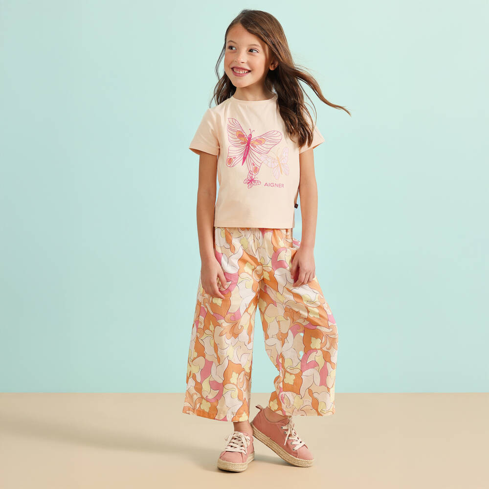 AIGNER-Girls Sunny Butterfly Cotton Tee | Childrensalon Outlet