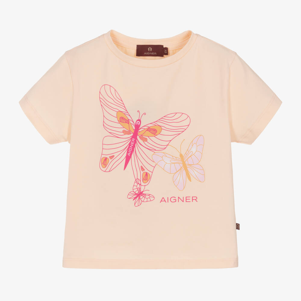 AIGNER-Girls Sunny Butterfly Cotton Tee | Childrensalon Outlet