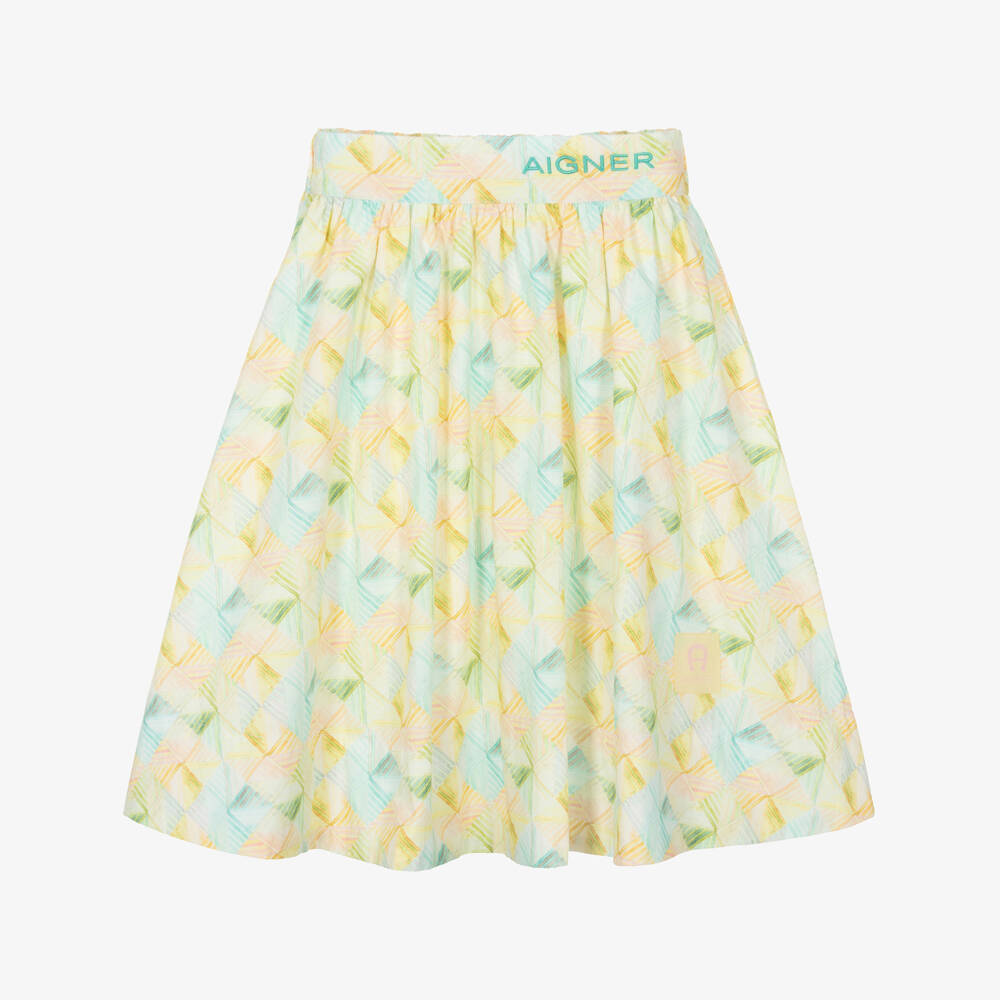 AIGNER-Girls Sunshine Geometric Viscose Skirt | Childrensalon Outlet