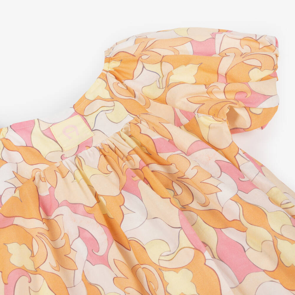 AIGNER-فستان بوبلين قطني زاهي للبنات | Childrensalon Outlet