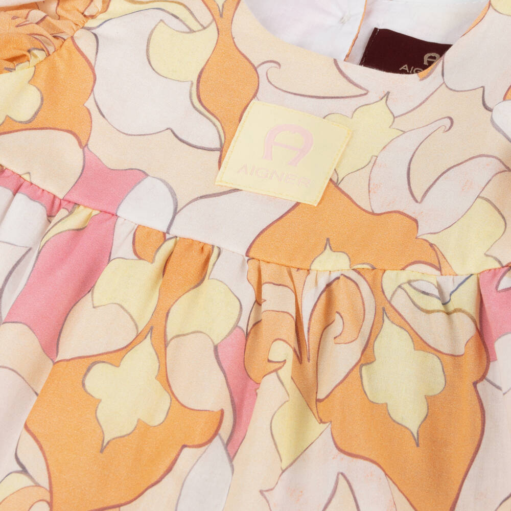 AIGNER-فستان بوبلين قطني زاهي للبنات | Childrensalon Outlet