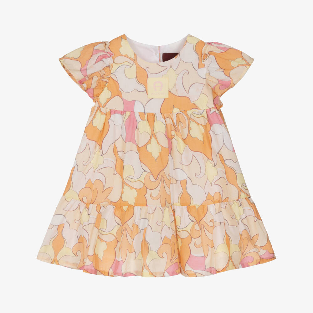 AIGNER-فستان بوبلين قطني زاهي للبنات | Childrensalon Outlet