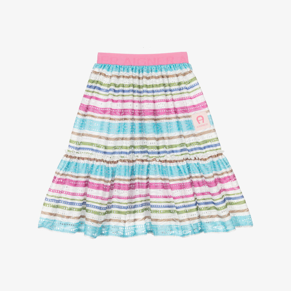 AIGNER-Girls Vibrant Striped Pink Skirt | Childrensalon Outlet