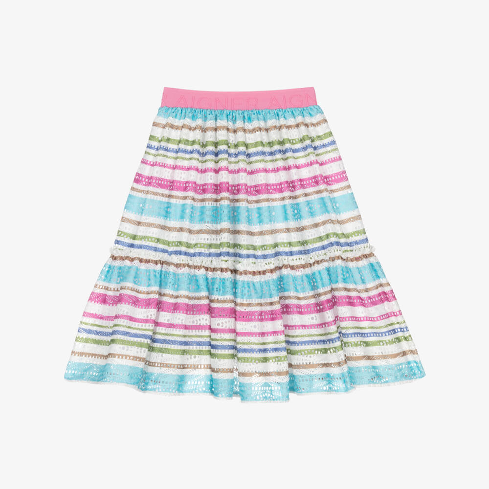 AIGNER-Girls Vibrant Striped Pink Skirt | Childrensalon Outlet