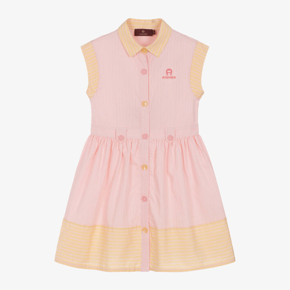 AIGNER-Girls Vibrant Striped Poplin Dress | Childrensalon Outlet