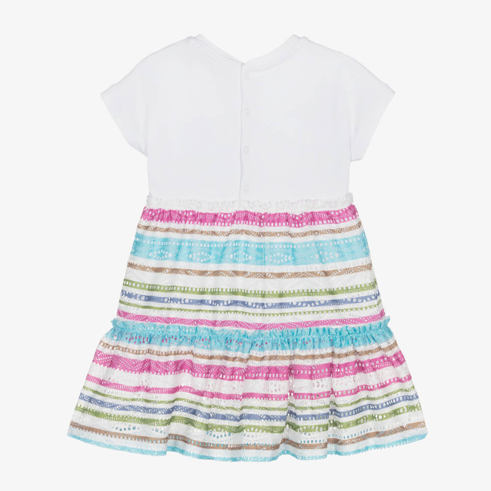 AIGNER-Girls Whimsical Pink-Striped Cotton Dress | Childrensalon Outlet