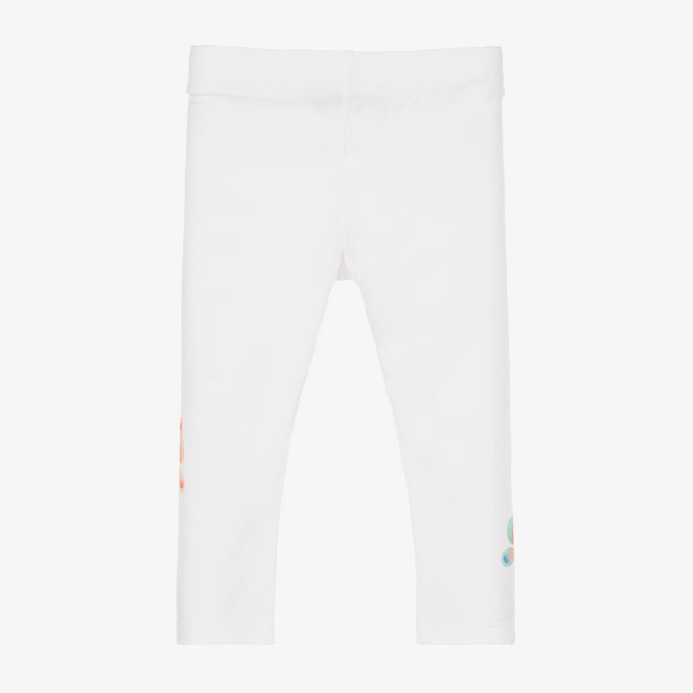 AIGNER-Белые хлопковые легинсы с бабочками | Childrensalon Outlet