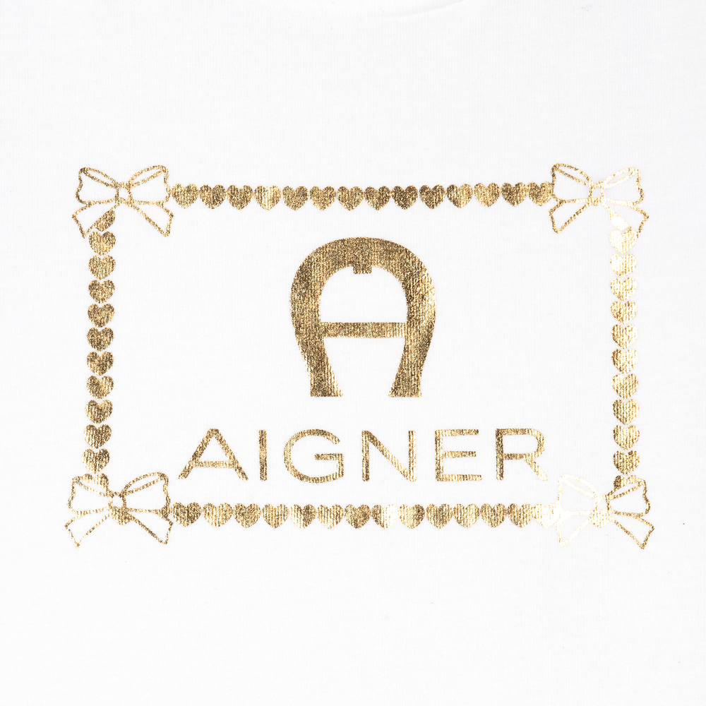 AIGNER-Белое хлопковое платье для девочек | Childrensalon Outlet