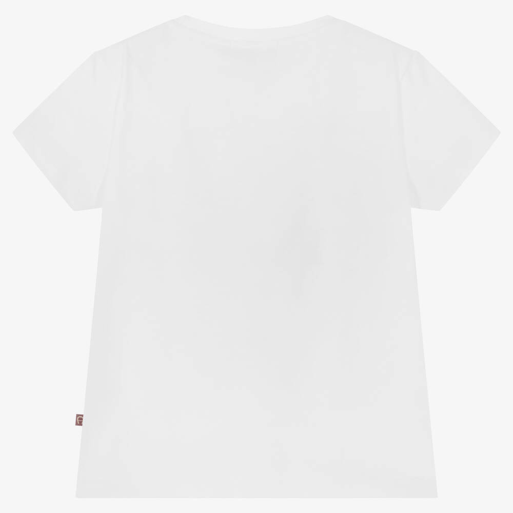 AIGNER-تيشيرت قطن جيرسي لون أبيض للبنات | Childrensalon Outlet