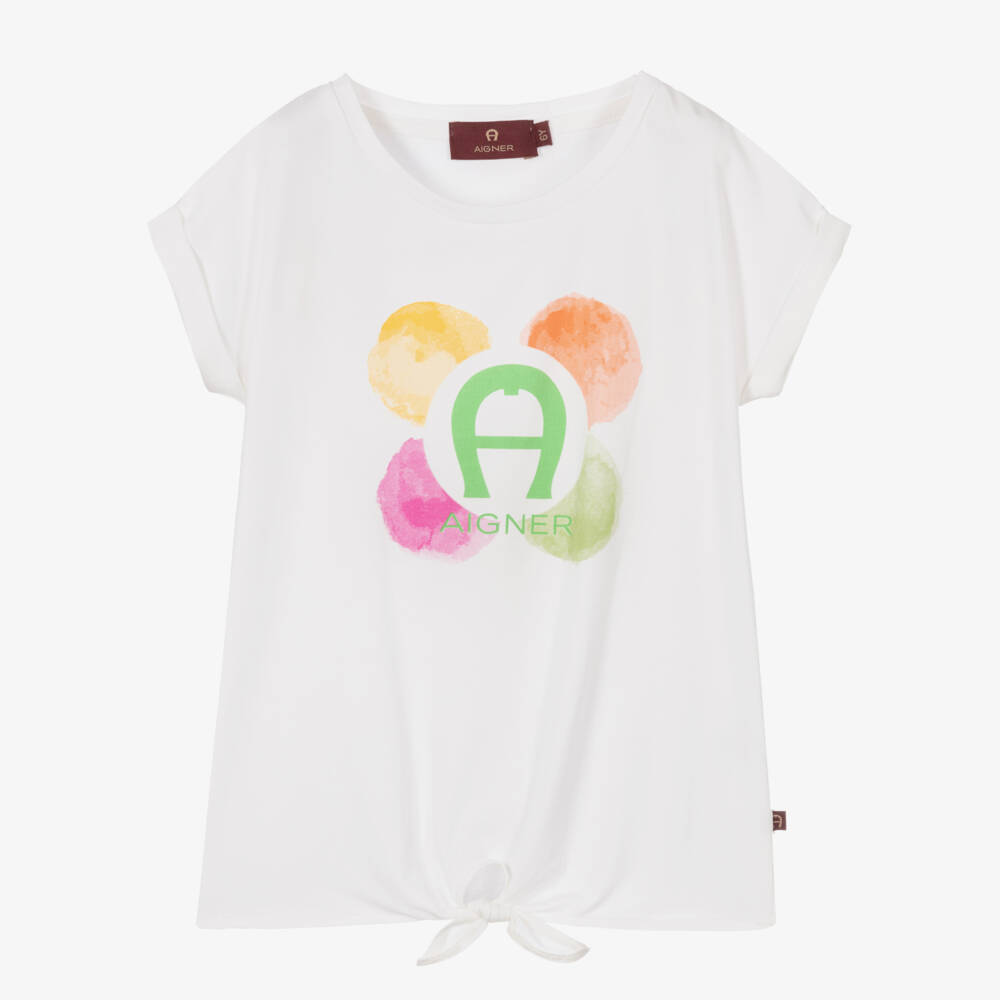 AIGNER-Белая хлопковая футболка | Childrensalon Outlet