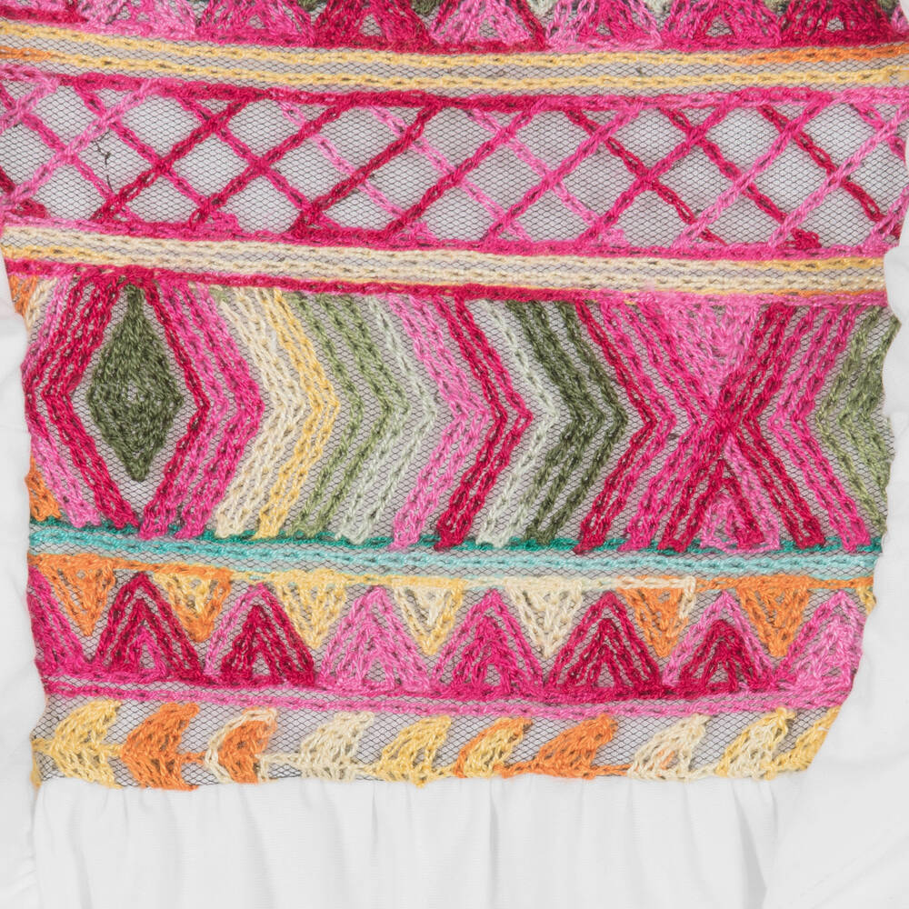 AIGNER-Белое хлопковое платье с рюшами для девочек | Childrensalon Outlet