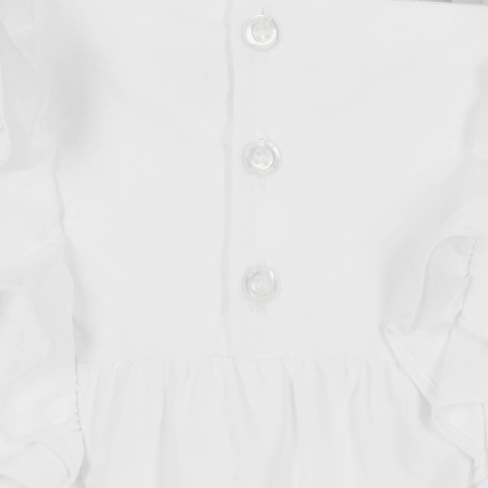 AIGNER-Белое хлопковое платье с рюшами для девочек | Childrensalon Outlet