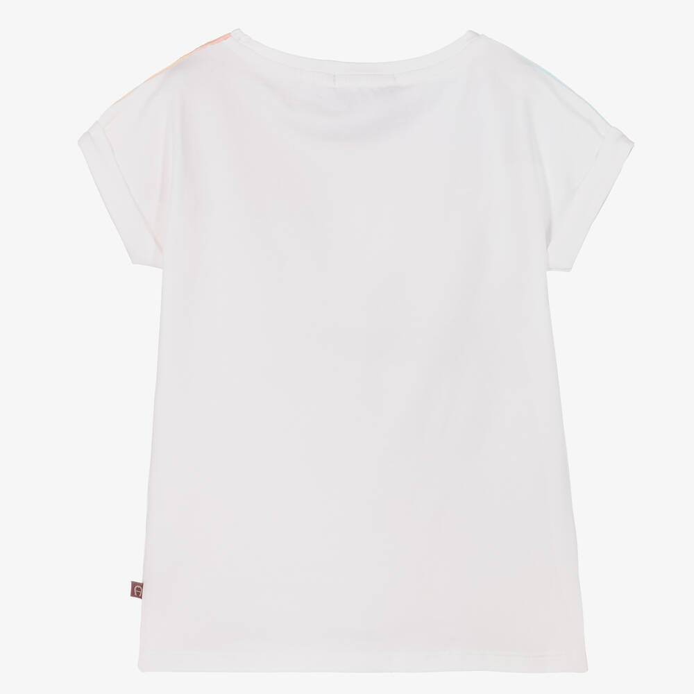 AIGNER-تيشيرت قطن جيرسي لون أبيض للبنات | Childrensalon Outlet